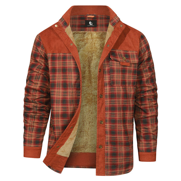 Vintage Red Plaid Shirt Jacket